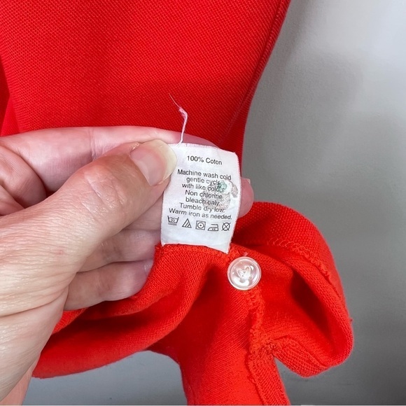J Crew Factory Womens Size XS Short Sleeve Polo Shirt Dress Orange Red Preppy - Picture 7 of 8